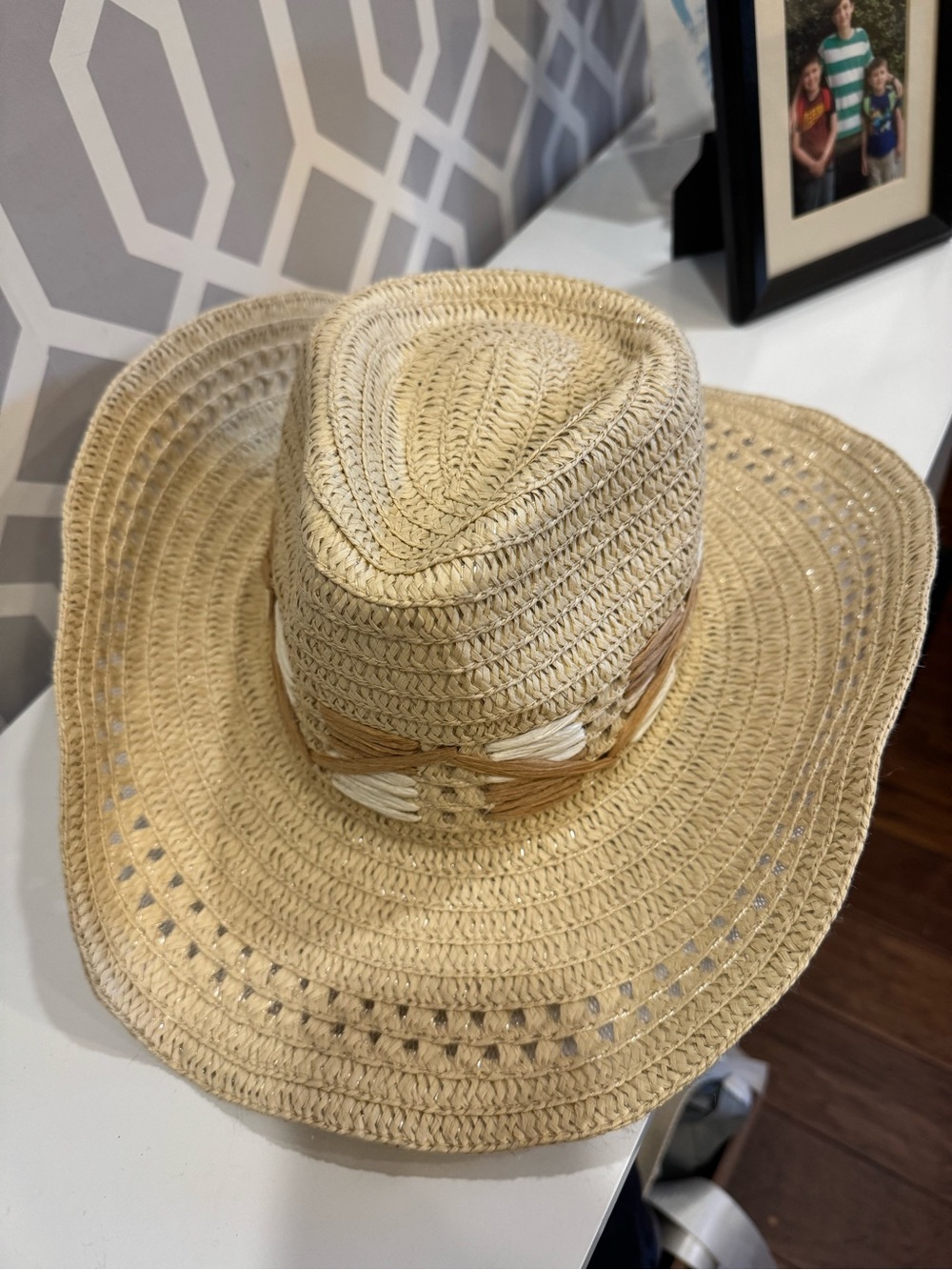 Anthropologie Contrast Stitch Rancher in Ivory